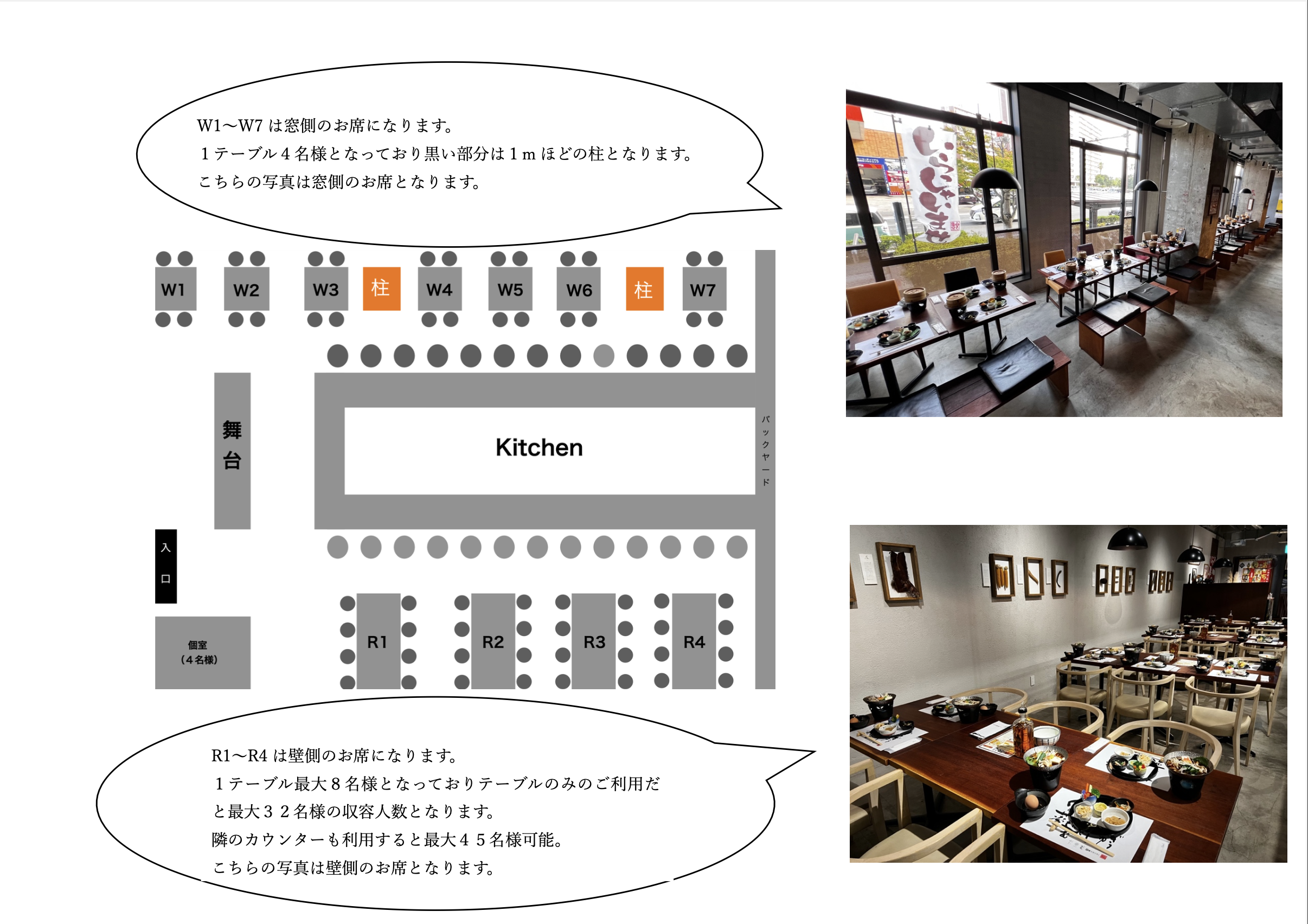 席図表　詳しくはお問い合わせください。